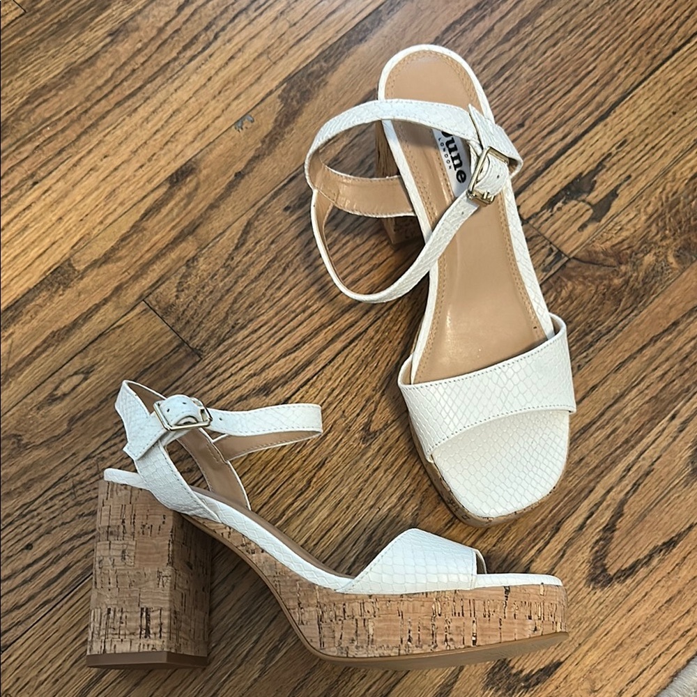 Dune London- White Platform Sandals size 7